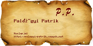 Palágyi Patrik névjegykártya